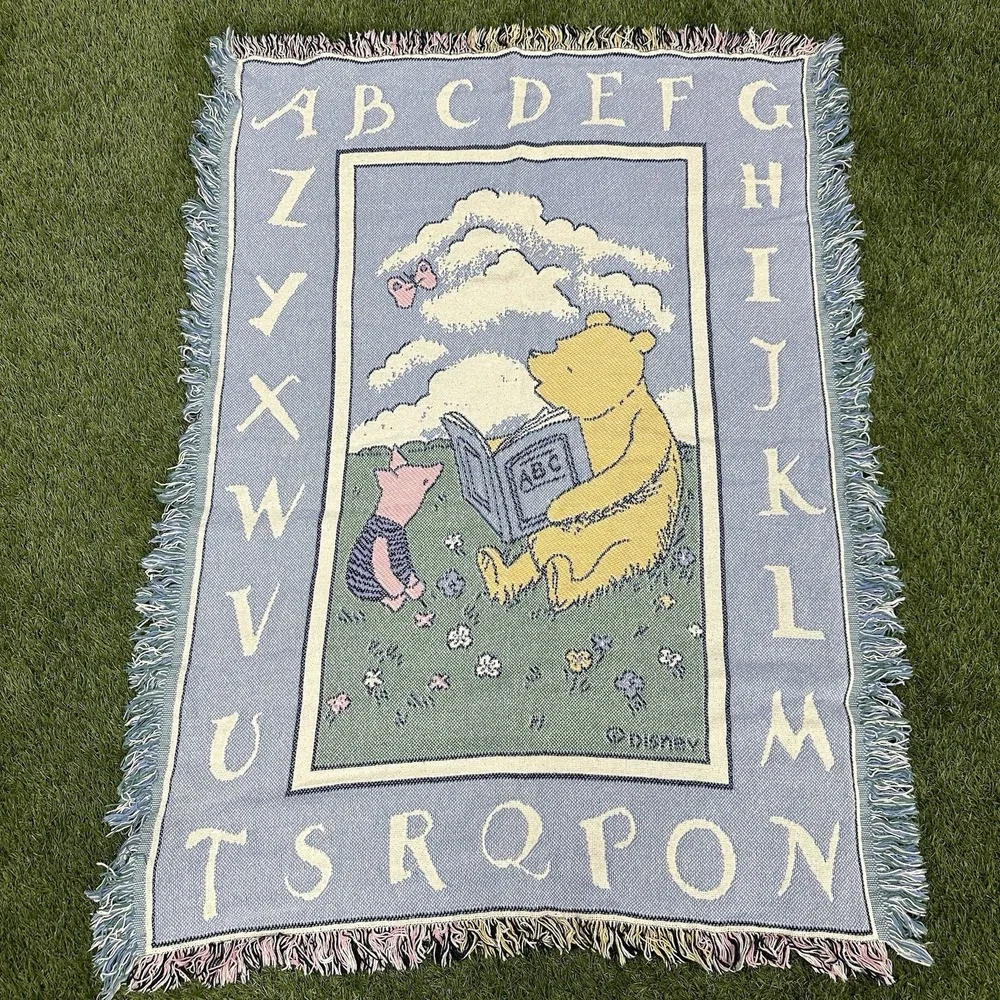 Winnie the Pooh alpahabet POOH jacquard baby blanket 36x48 With Pooh‎ Plush